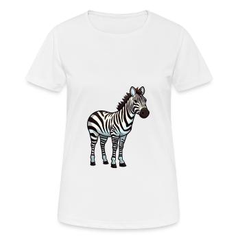 Zebra Cute Cartoon Kawaii Watercolor Animal Pet - Women's Breathable T-Shirt - white - Front - AI Model Female 172 dark (172cm)