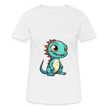 Lizard Cute Cartoon Kawaii Watercolor Animal Pet - Women's Breathable T-Shirt - white - Front - AI Model Female 172 dark (172cm)