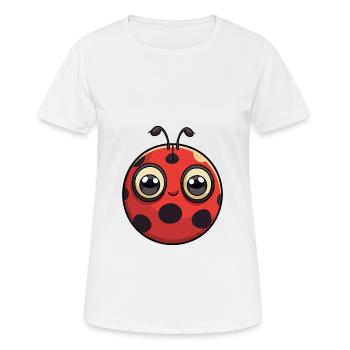 Ladybug Cute Cartoon Kawaii Watercolor Animal Pet - Women's Breathable T-Shirt - white - Front - AI Model Female 172 dark (172cm)
