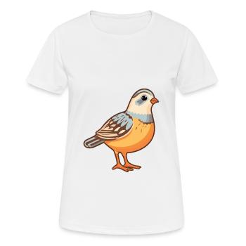 Perdrix mignon dessin animé kawaii aquarelle Animal Pe - T-shirt respirant Femme - blanc - Devant - AI Model Female 172 dark (172cm)
