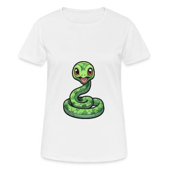 Snake Cute Cartoon Kawaii Watercolor Animal Pet - Women's Breathable T-Shirt - white - Front - AI Model Female 172 dark (172cm)