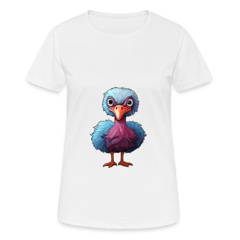Ostrich Cute Cartoon Kawaii Watercolor Animal Pet - Women's Breathable T-Shirt - white - Front - AI Model Female 172 dark (172cm)