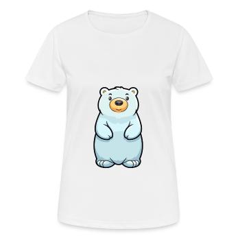 Polar Bear Cute Cartoon Kawaii Watercolor Animal P - Women's Breathable T-Shirt - white - Front - AI Model Female 172 dark (172cm)