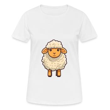 Schaf Niedliche Karikatur Kawaii Aquarell Tier Haustier - Frauen T-Shirt atmungsaktiv - Weiß - Vorne - AI Model Female 172 dark (172cm)