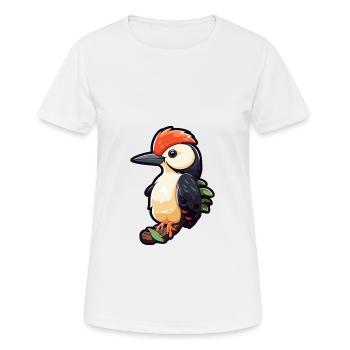 Specht Niedliche Karikatur Kawaii Aquarell Tier P - Frauen T-Shirt atmungsaktiv - Weiß - Vorne - AI Model Female 172 dark (172cm)