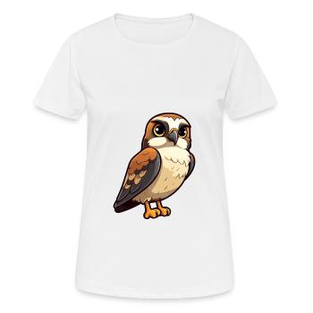 Falcon Cute Cartoon Kawaii Watercolor Animal Pet - Women's Breathable T-Shirt - white - Front - AI Model Female 172 dark (172cm)