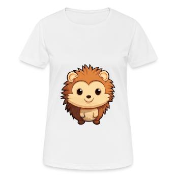 Hedgehog Cute Cartoon Kawaii Watercolor Animal Pet - Women's Breathable T-Shirt - white - Front - AI Model Female 172 dark (172cm)