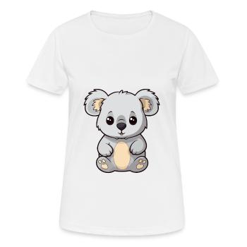 Koala mignon dessin animé kawaii aquarelle animal animal de compagnie - T-shirt respirant Femme - blanc - Devant - AI Model Female 172 dark (172cm)