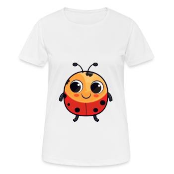 Ladybug Cute Cartoon Kawaii Watercolor Animal Pet - Women's Breathable T-Shirt - white - Front - AI Model Female 172 dark (172cm)