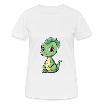 Dragon Mignon Dessin Animé Kawaii Aquarelle Animal De Compagnie - T-shirt respirant Femme - blanc - Devant - AI Model Female 172 dark (172cm)