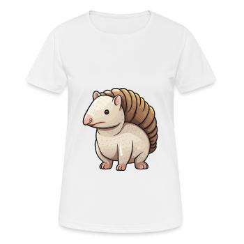 Armadillo Cute Cartoon Kawaii Watercolor Animal Pe - Women's Breathable T-Shirt - white - Front - AI Model Female 172 dark (172cm)