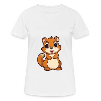 Chipmunk Cute Cartoon Kawaii Watercolor Animal Pet - Women's Breathable T-Shirt - white - Front - AI Model Female 172 dark (172cm)