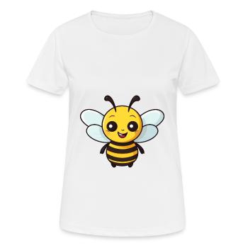 Abeille mignon dessin animé kawaii aquarelle animal animal de compagnie - T-shirt respirant Femme - blanc - Devant - AI Model Female 172 dark (172cm)