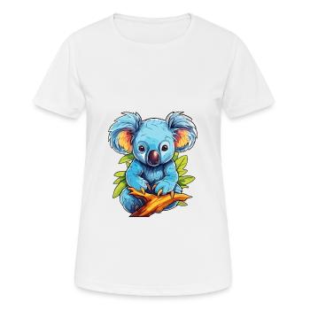 Koala Aquarelle Colorée Dessin Animé Kawaii Animal - T-shirt respirant Femme - blanc - Devant - AI Model Female 172 dark (172cm)