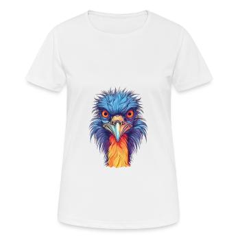 Emu Colorful Watercolor Cartoon Kawaii Animal - Women's Breathable T-Shirt - white - Front - AI Model Female 172 dark (172cm)