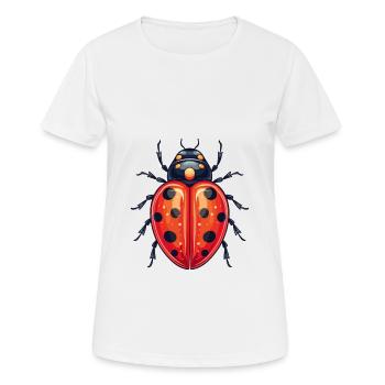 Ladybug Colorful Watercolor Cartoon Kawaii Animal - Women's Breathable T-Shirt - white - Front - AI Model Female 172 dark (172cm)