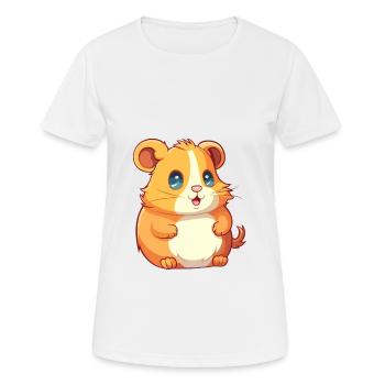 Hamster Colorful Watercolor Cartoon Kawaii Animal - Women's Breathable T-Shirt - white - Front - AI Model Female 172 dark (172cm)