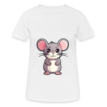 Rat Cute Cartoon Kawaii Watercolor Animal Pet - Women's Breathable T-Shirt - white - Front - AI Model Female 172 dark (172cm)