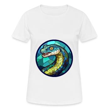Anaconda Stained Glass Colorful Cartoon Kawaii Ani - Women's Breathable T-Shirt - white - Front - AI Model Female 172 dark (172cm)