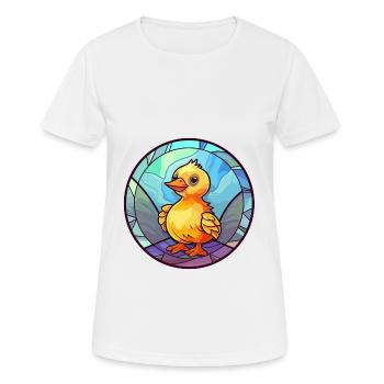 Baby Chick Stained Glass Colorful Cartoon Kawaii A - Women's Breathable T-Shirt - white - Front - AI Model Female 172 dark (172cm)