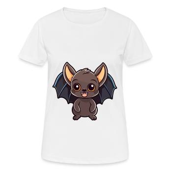 Fledermaus niedliche Karikatur Kawaii Aquarell Tier Haustier - Frauen T-Shirt atmungsaktiv - Weiß - Vorne - AI Model Female 172 dark (172cm)