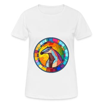 Anteater Stained Glass Colorful Cartoon Kawaii Ani - Women's Breathable T-Shirt - white - Front - AI Model Female 172 dark (172cm)