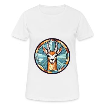 Antilope vitrail coloré dessin animé Kawaii Ani - T-shirt respirant Femme - blanc - Devant - AI Model Female 172 dark (172cm)