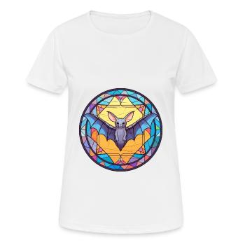 Fledermaus-Buntglas-Cartoon-Kawaii-Tier - Frauen T-Shirt atmungsaktiv - Weiß - Vorne - AI Model Female 172 dark (172cm)