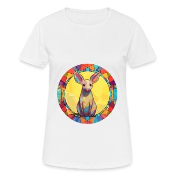 Aardvark Stained Glass Colorful Cartoon Kawaii Ani - Women's Breathable T-Shirt - white - Front - AI Model Female 172 dark (172cm)