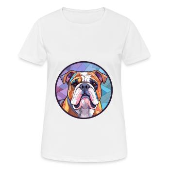 Bulldogge Hund Bunte Karikatur Kawaii - Frauen T-Shirt atmungsaktiv - Weiß - Vorne - AI Model Female 172 dark (172cm)