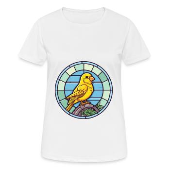 Canary Stained Glass Colorful Cartoon Kawaii Anima - Women's Breathable T-Shirt - white - Front - AI Model Female 172 dark (172cm)