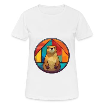 Und täglich grüßt Murmeltier Bunte Karikatur Kawaii An - Frauen T-Shirt atmungsaktiv - Weiß - Vorne - AI Model Female 172 dark (172cm)