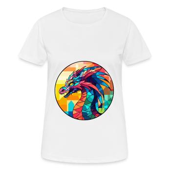 Drache Buntes Glas Bunte Karikatur Kawaii Anima - Frauen T-Shirt atmungsaktiv - Weiß - Vorne - AI Model Female 172 dark (172cm)