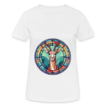 Impala Buntglas Bunte Karikatur Kawaii Anima - Frauen T-Shirt atmungsaktiv - Weiß - Vorne - AI Model Female 172 dark (172cm)