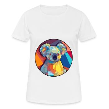 Koala vitrail coloré dessin animé Kawaii Animal - T-shirt respirant Femme - blanc - Devant - AI Model Female 172 dark (172cm)