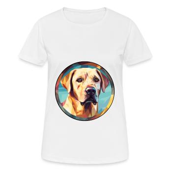 Labrador Retriever Hund Buntes Glas Bunter Wagen - Frauen T-Shirt atmungsaktiv - Weiß - Vorne - AI Model Female 172 dark (172cm)