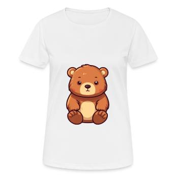 Bär niedliche Karikatur Kawaii Aquarell Tier Haustier - Frauen T-Shirt atmungsaktiv - Weiß - Vorne - AI Model Female 172 dark (172cm)