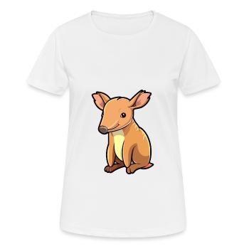 Aardvark Cute Cartoon Kawaii Watercolor Animal Pet - Women's Breathable T-Shirt - white - Front - AI Model Female 172 dark (172cm)