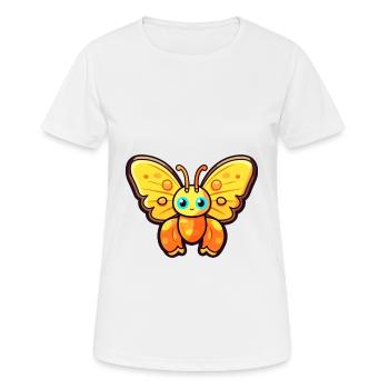 Schmetterling Niedliche Karikatur Kawaii Aquarell Tier Pe - Frauen T-Shirt atmungsaktiv - Weiß - Vorne - AI Model Female 172 dark (172cm)