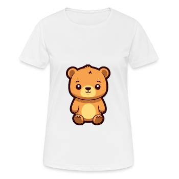 Bär niedliche Karikatur Kawaii Aquarell Tier Haustier - Frauen T-Shirt atmungsaktiv - Weiß - Vorne - AI Model Female 172 dark (172cm)