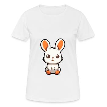Hase niedliche Karikatur Kawaii Aquarell Tier Haustier - Frauen T-Shirt atmungsaktiv - Weiß - Vorne - AI Model Female 172 dark (172cm)