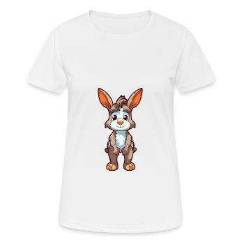 Esel niedliche Karikatur Kawaii Aquarell Tier Haustier - Frauen T-Shirt atmungsaktiv - Weiß - Vorne - AI Model Female 172 dark (172cm)