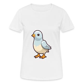 Dove Cute Cartoon Kawaii Watercolor Animal Pet - Women's Breathable T-Shirt - white - Front - AI Model Female 172 dark (172cm)