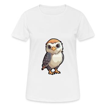 Falcon Cute Cartoon Kawaii Watercolor Animal Pet - Women's Breathable T-Shirt - white - Front - AI Model Female 172 dark (172cm)