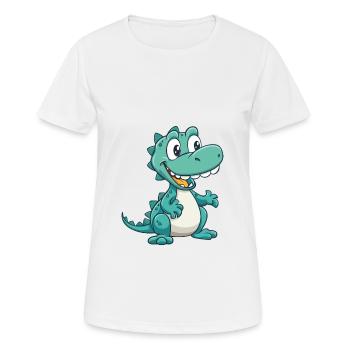 Crocodile Mignon Dessin Animé Kawaii Aquarelle Animal Pe - T-shirt respirant Femme - blanc - Devant - AI Model Female 172 dark (172cm)