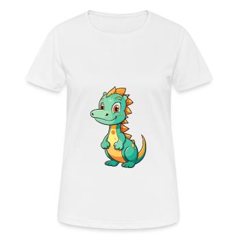 Dragon Mignon Dessin Animé Kawaii Aquarelle Animal De Compagnie - T-shirt respirant Femme - blanc - Devant - AI Model Female 172 dark (172cm)