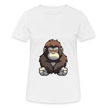 Gorilla Cute Cartoon Kawaii Watercolor Animal Pet - Women's Breathable T-Shirt - white - Front - AI Model Female 172 dark (172cm)