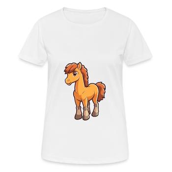 Pferd niedliche Karikatur Kawaii Aquarell Tier Haustier - Frauen T-Shirt atmungsaktiv - Weiß - Vorne - AI Model Female 172 dark (172cm)