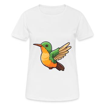 Colibri mignon dessin animé kawaii aquarelle Animal - T-shirt respirant Femme - blanc - Devant - AI Model Female 172 dark (172cm)