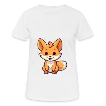 Fox Cute Cartoon Kawaii Watercolor Animal Pet - Women's Breathable T-Shirt - white - Front - AI Model Female 172 dark (172cm)